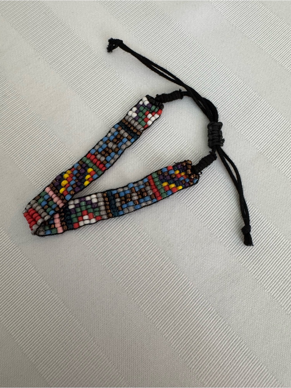 Vintage Julie Rofman Multicolor Beaded Bracelet with adjustable strap
